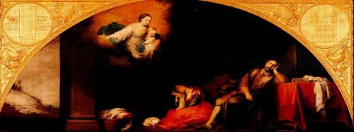 Музей Прадо Мадрид Мурильо Murillo Основание церкви Санта Мария Маджоре в Риме I: сон патриция Иоанна 1662-65 годы Холст, Масло 232х522 см   La fundación de Santa María Maggiore de Roma I   El sueño del Patricio Juan