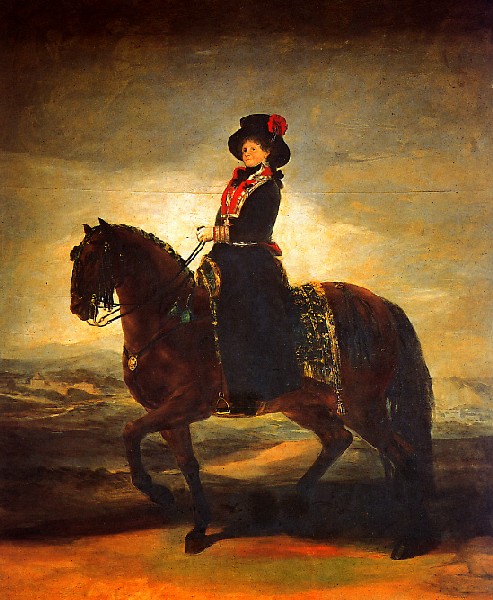 Музей Прадо в Мадриде Конный портрет Королевы Испании Марии Луизы 1799 год Холст, Масло 338х282 см Goya Maria Luisa