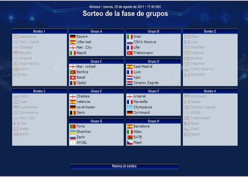 Календарь - расписание клуба Реал Мадрид в Лиге Чемпионов  Champions League 2011-2012 годы  - Отборочные матчи группа "D" Реал Мадрид Real Madrid