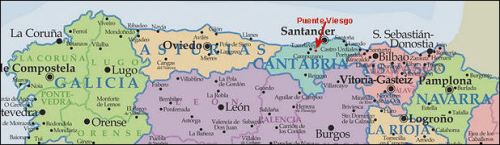 Карта  Туристическиx  маршрутов Галиции и Астурии