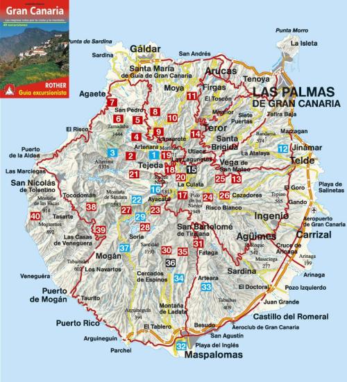 Пляжный и Экскурсионный  Тур Канарские Острова , Мадрид Madrid  – Остров  Гран Канария Gran Canaria  7 дней, Карта Острова  Гран Канария Gran Canaria