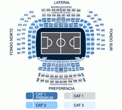 План Стадиона Висенте Кальдерон Estadio Vicente Calderón  (Атлетко Мадрид Atlético de Madrid)