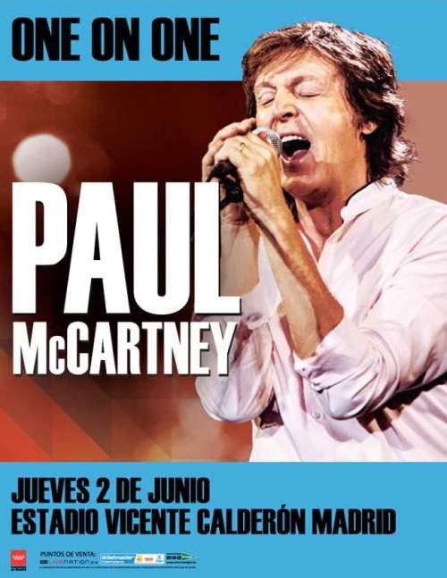 Купить билеты на концерт Поля Маккартни Paul McCartney в Мадриде 2 июня 2016 года на стадионе Висенте Кальдерон Estadio Vicente Calderón