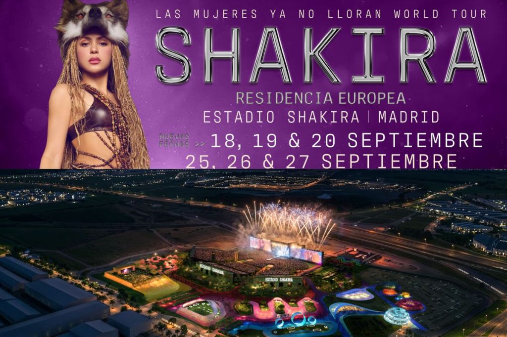 Концерты Шакиры Shakira  в Мадриде сентябрь - октябрь 2026 года.